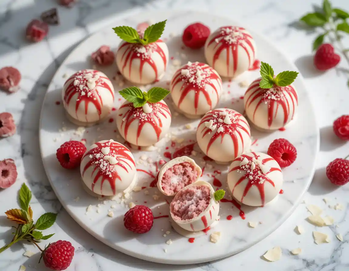 White Chocolate Raspberry Cheesecake Balls