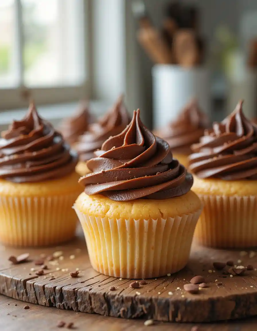 Vanilla Cupcakes with Chocolate Frosting