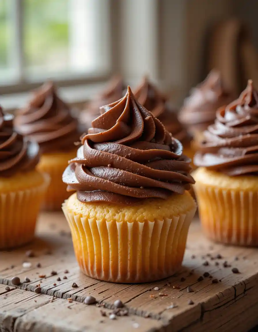 Vanilla Cupcakes with Chocolate Frosting