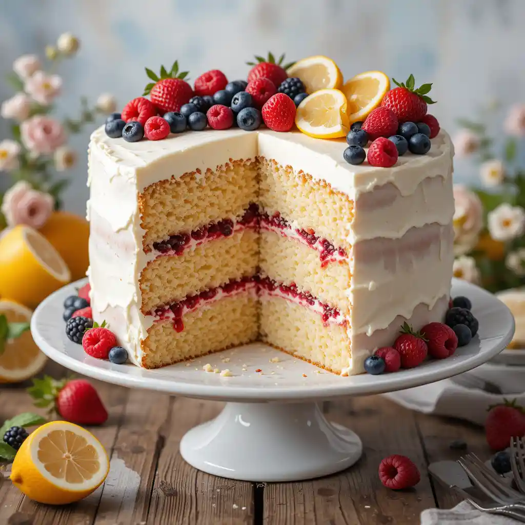 Lemon Berry Mascarpone Cake