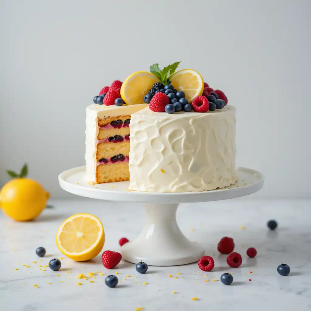 Lemon Berry Mascarpone Cake