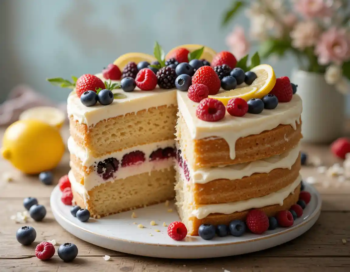 Lemon Berry Mascarpone Cake