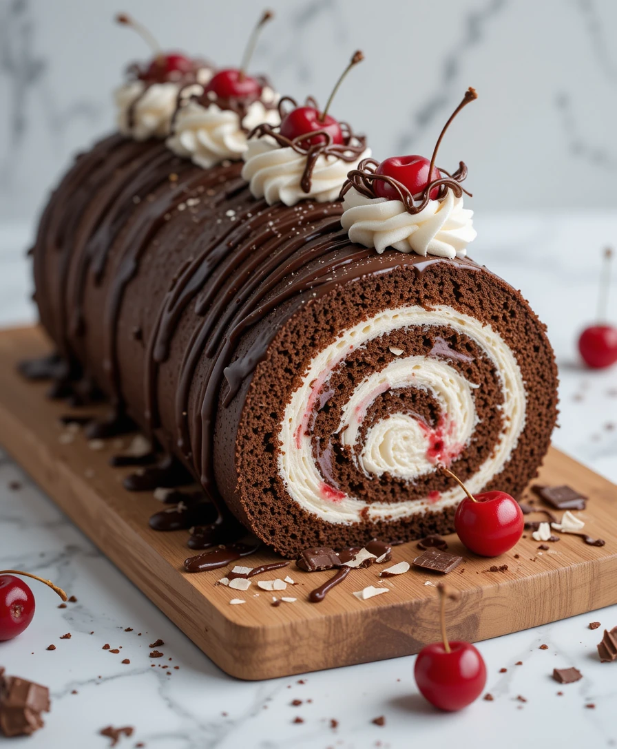 Chocolate Swiss Roll Cake