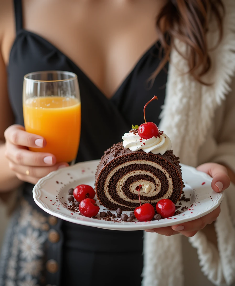 Chocolate Swiss Roll Cake